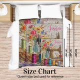 Vintage Sewing Machine - Personalized Sewing Blanket