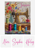 Vintage Sewing Machine - Personalized Sewing Blanket