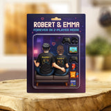 Game Players Couple, Toy Box Figures Style - Personalized Couple Custom Shaped Acrylic Plaque