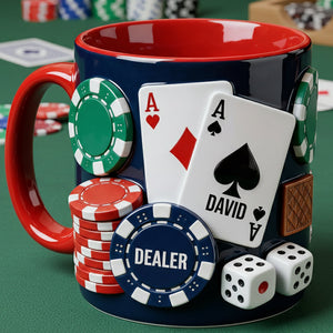 Love Poker - Personalized Poker Accent Mug & Coaster