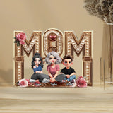 Mom I Love You - Personalized Mother Custom Shaped Acrylic Plaque