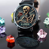Time To Drink - Personalized Skull Hand Watch