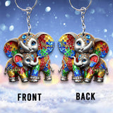 Autism Elephant Mom - Personalized Autism Awareness Keychain