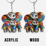 Autism Elephant Mom - Personalized Autism Awareness Keychain
