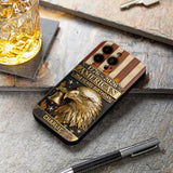250th Anniversary - Personalized Bald Eagle Leather Phone Case