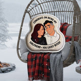 Love Is You - Personalized Couple Faux Fur Shaped Pillow