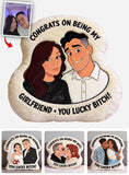 Love Is You - Personalized Couple Faux Fur Shaped Pillow