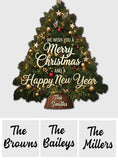 Christmas Tree Wreath Decoration - Personalized Family Custom Shaped Wood Sign