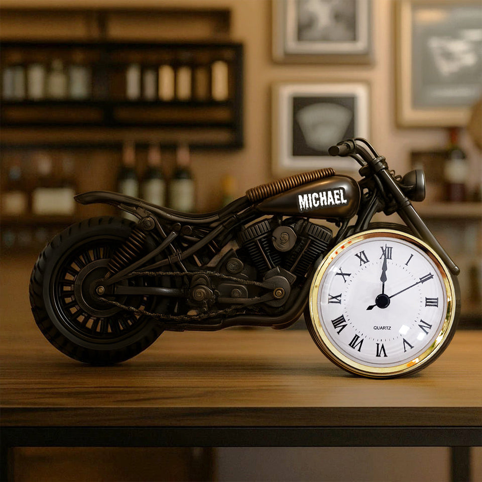 Time to Ride - Personalized Biker Acrylic Clock Plaque