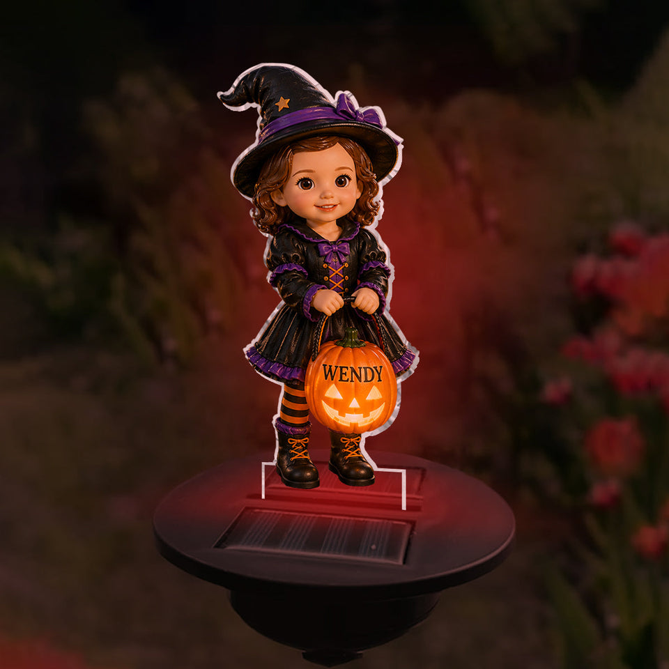 Cute Kid Halloween Decoration - Personalized Kid Garden Solar Light