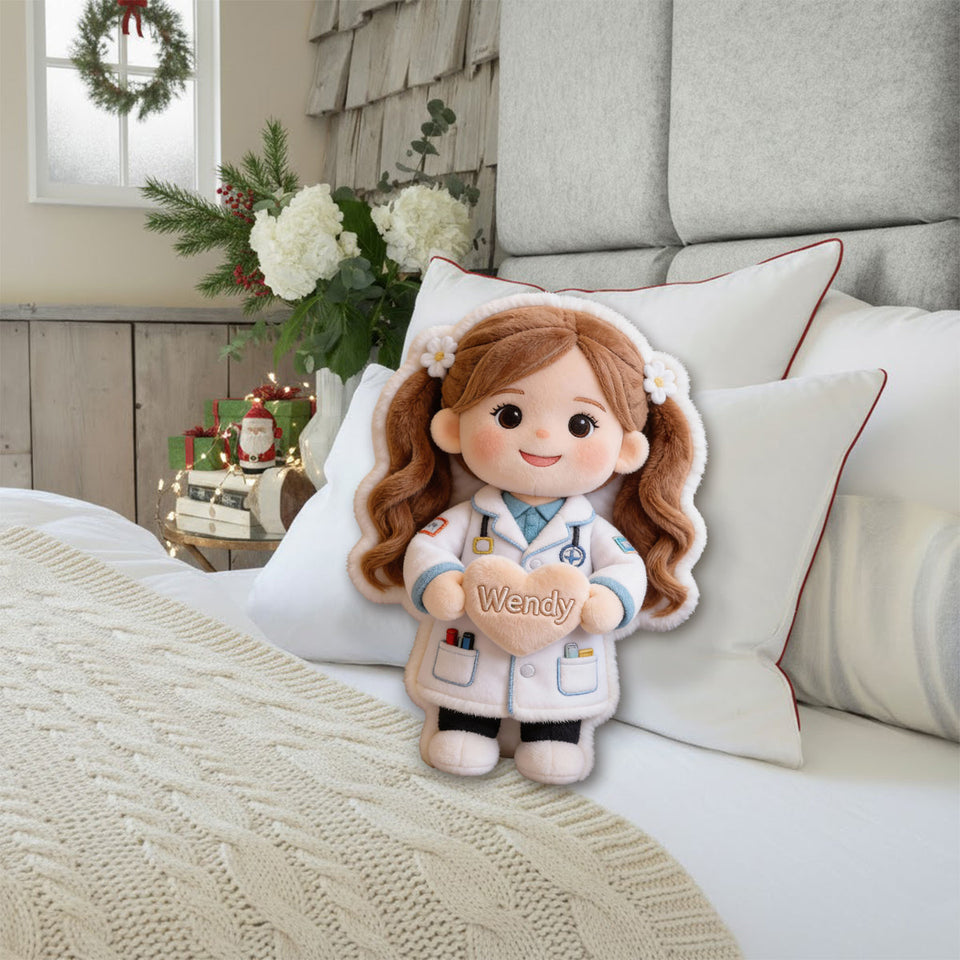 Custom Any Photo Dream job - Personalized Kid Faux Fur Shaped Pillow