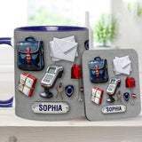 World Okayest Postal Worker - Personalized Postal Worker Accent Mug & Coaster