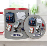 World Okayest Postal Worker - Personalized Postal Worker Accent Mug & Coaster