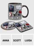 World Okayest Postal Worker - Personalized Postal Worker Accent Mug & Coaster