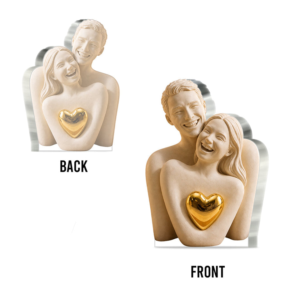 Custom Photo Abstract Sculpture - Personalized Couple Custom Shaped Acrylic Plaque