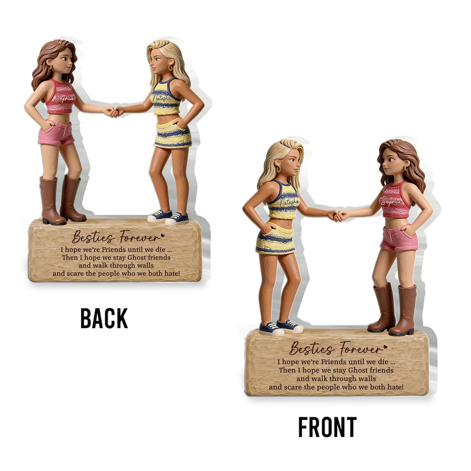 Besties Forever - Personalized Bestie 2-Side Printed Acrylic Plaque