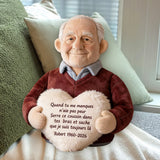 Coussin commémoratif personnalisé à partir d’une photo - Almohada Conmemorativa Personalizada de Piel Sintética Premium