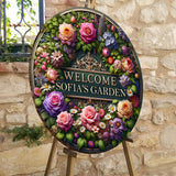Welcome To My Garden - Personalized Gardening Round Wood Sign