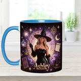 Love Wizard, Witch - Personalized Witch Set Accent Mug with Acrylic Stirrers