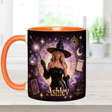 Love Wizard, Witch - Personalized Witch Set Accent Mug with Acrylic Stirrers
