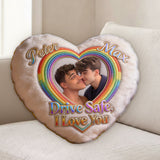 Drive Safe - Personalized LGBT Support Shaped Fur Pillow & Car Ornament