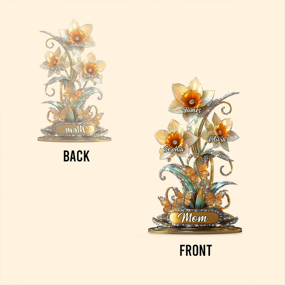 Beautiful Garden Gift For Mom, Grandma - Personalized Mother Custom Shaped Acrylic Plaque