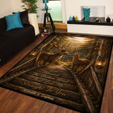 God Blessed The Broken Road That Led Me Straight To You - Personalized Hunting Rug