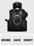 Serve And Protect - Personalized Police Officer LED Light Wall Clock