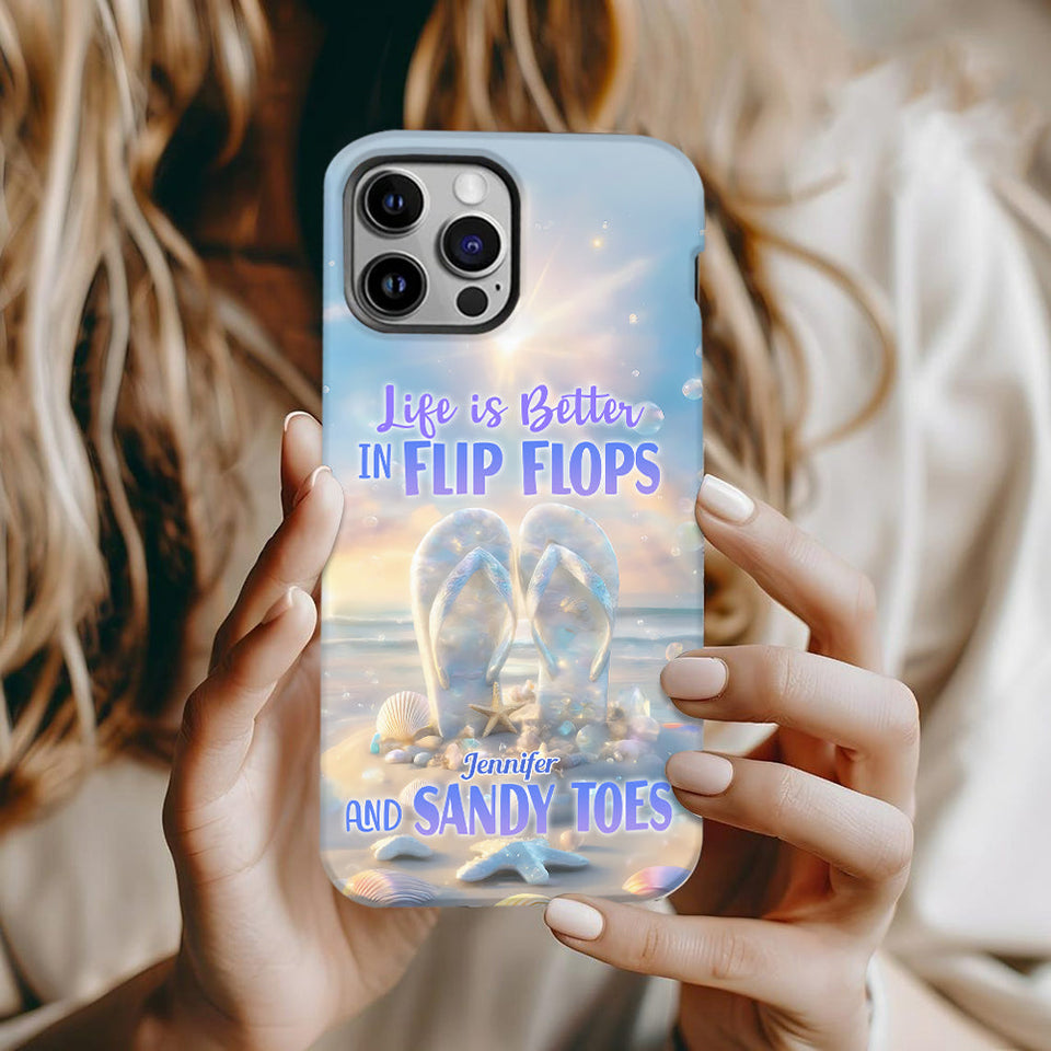 Life Is Better With Flipflops - Personalized Sea Lover Full Print Phone Case