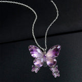 Butterfly Mom - Personalized Mother Shaped Metal Pendant Necklace