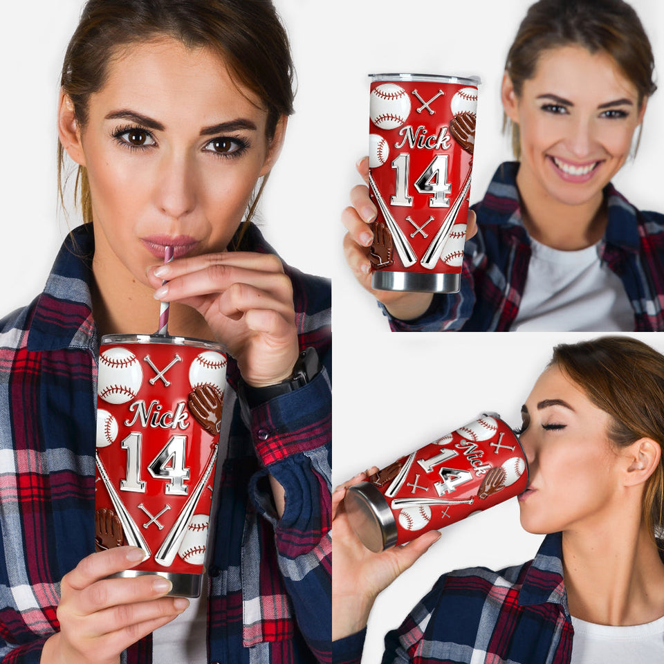 Love Baseball - Personalized Baseball Tumbler