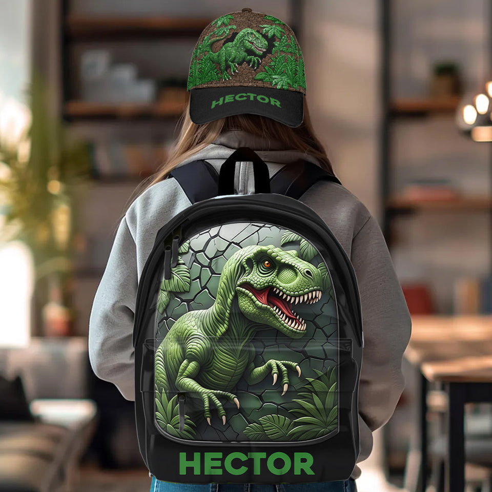 Love Dinosaur - Personalized Kid Classic Cap & Backpack