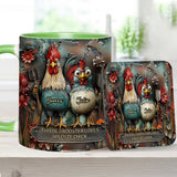 This Old Rooster Loves His Cute Chick - Personalized Chicken Accent Mug