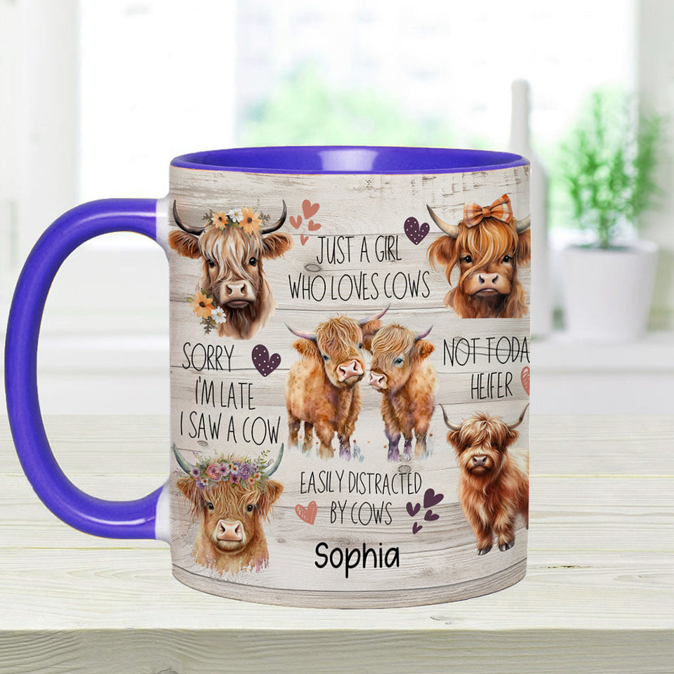 Love Highland Cows - Personalized Highland Cow Accent Mug