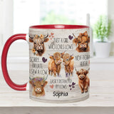 Love Highland Cows - Personalized Highland Cow Accent Mug