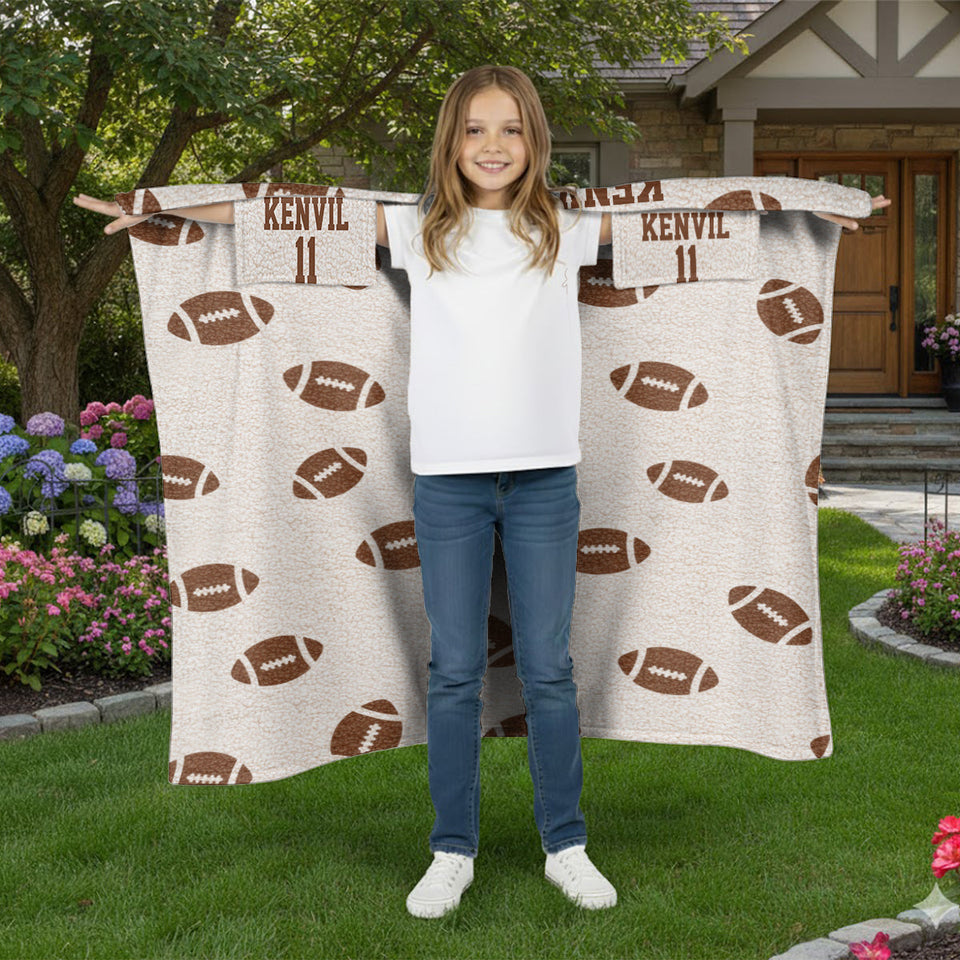 This Is My Football Watching Blanket - Personalized Football Wearable Blanket