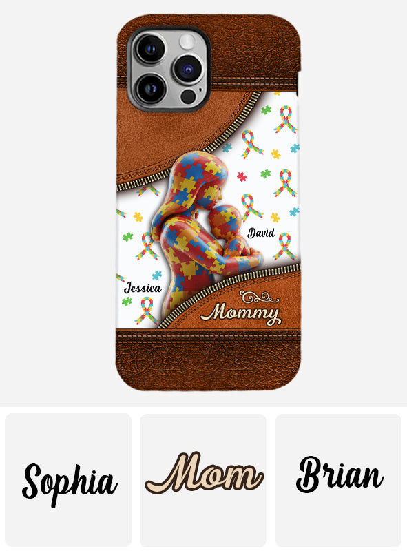 L'amour d'une mère - Coque de téléphone personnalisée avec impression intégrale pour la sensibilisation à l'autisme