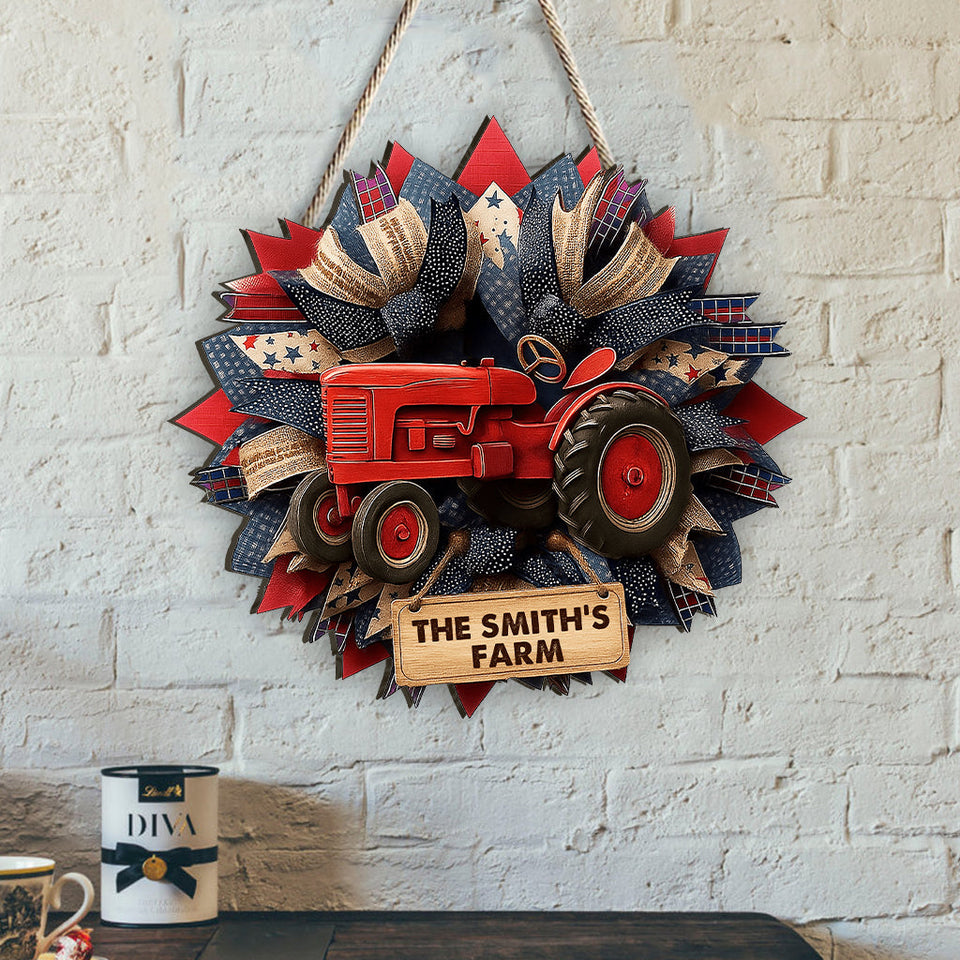 Bless Our Farm - Personalized Farmer Custom Shaped Wood Sign