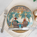 Toi et moi, on gère ça - Assiette ronde en céramique personnalisée pour couple