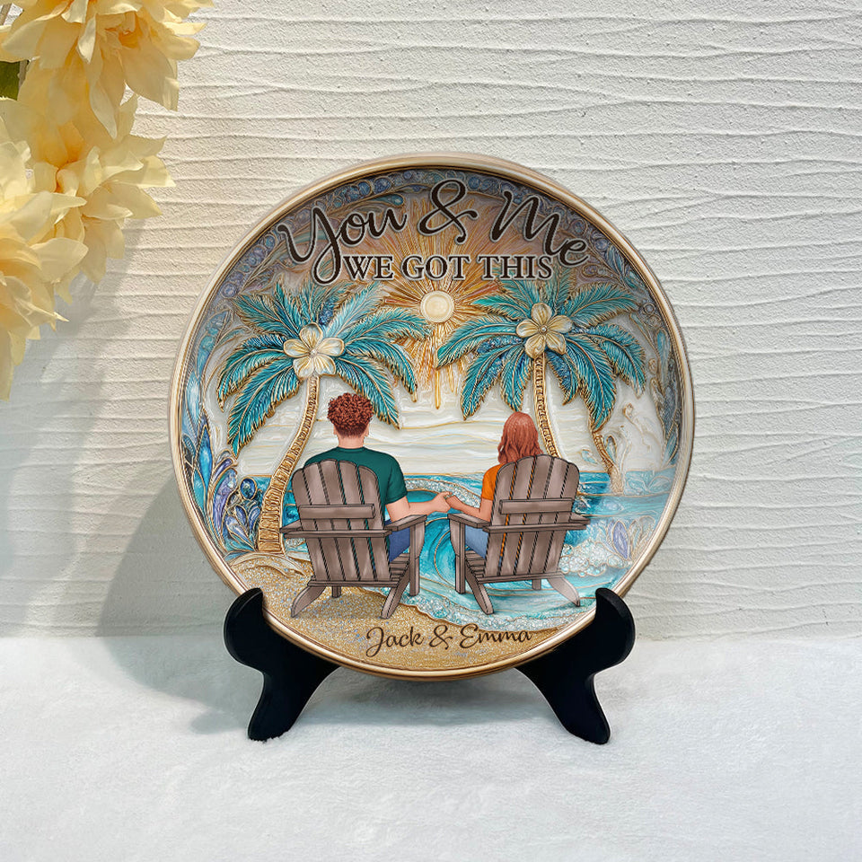 Toi et moi, on gère ça - Assiette ronde en céramique personnalisée pour couple