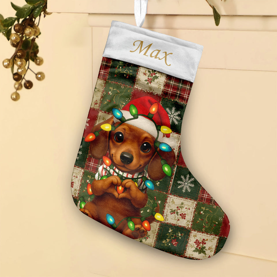 Cute Dog - Personalized Dog Christmas Stockings