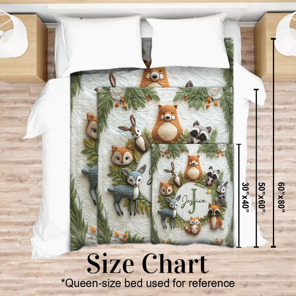 Cute Animals Baby Blanket - Personalized Newborn Blanket