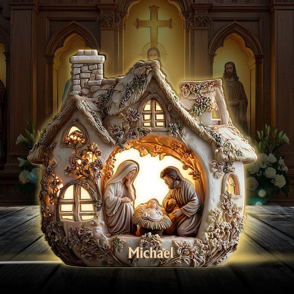 Nativity Scene - Personalized Christian Acrylic LED Night Light