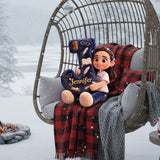 Cozy Alphabet Library - Personalized Book Faux Fur Shaped Pillow