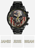 Patriotic Skull - Personalized Skull Hand Watch
