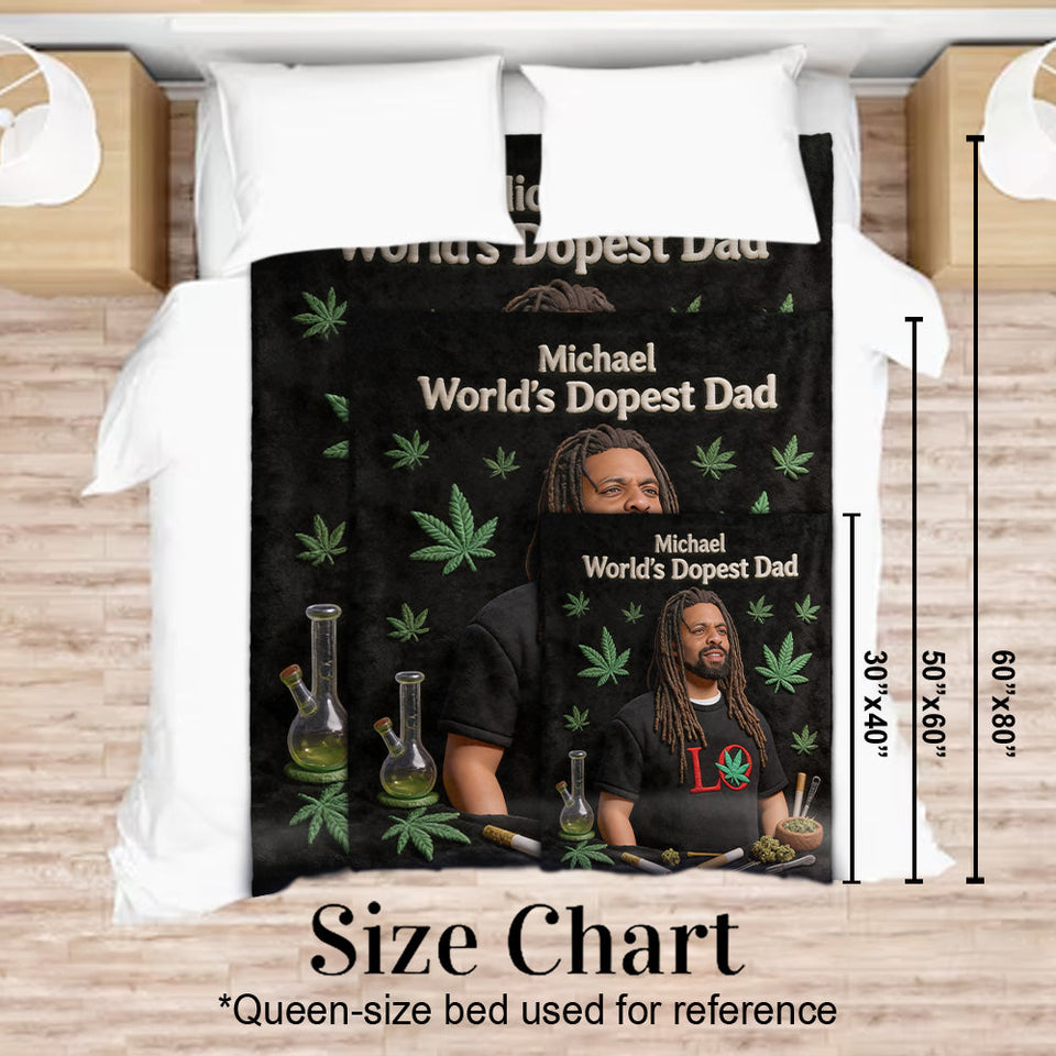 Dopest Dad - Personalized Weed Blanket