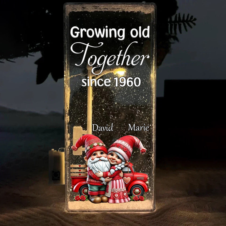 Growing Old Together Since - Personalized Couple Snowflake Night Light