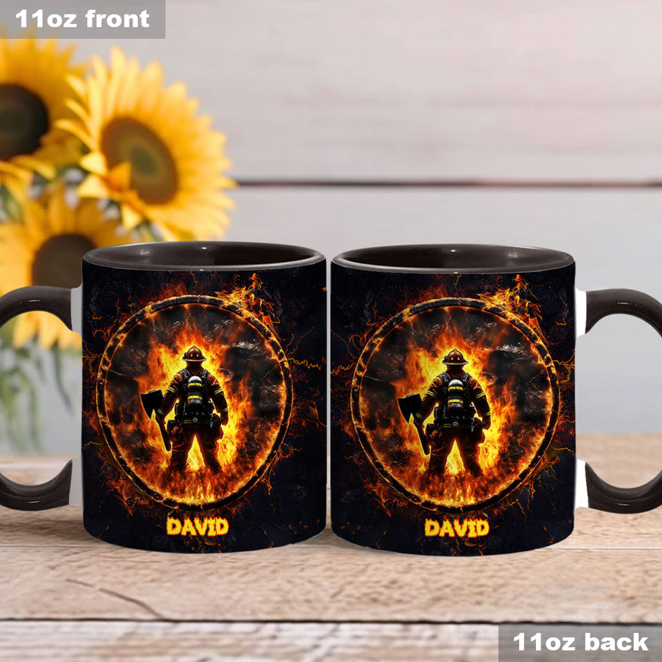 Proud Firefighter - Personalized Firefighter Accent Mug