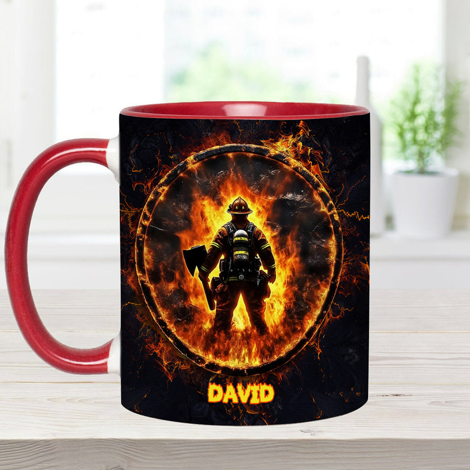 Proud Firefighter - Personalized Firefighter Accent Mug