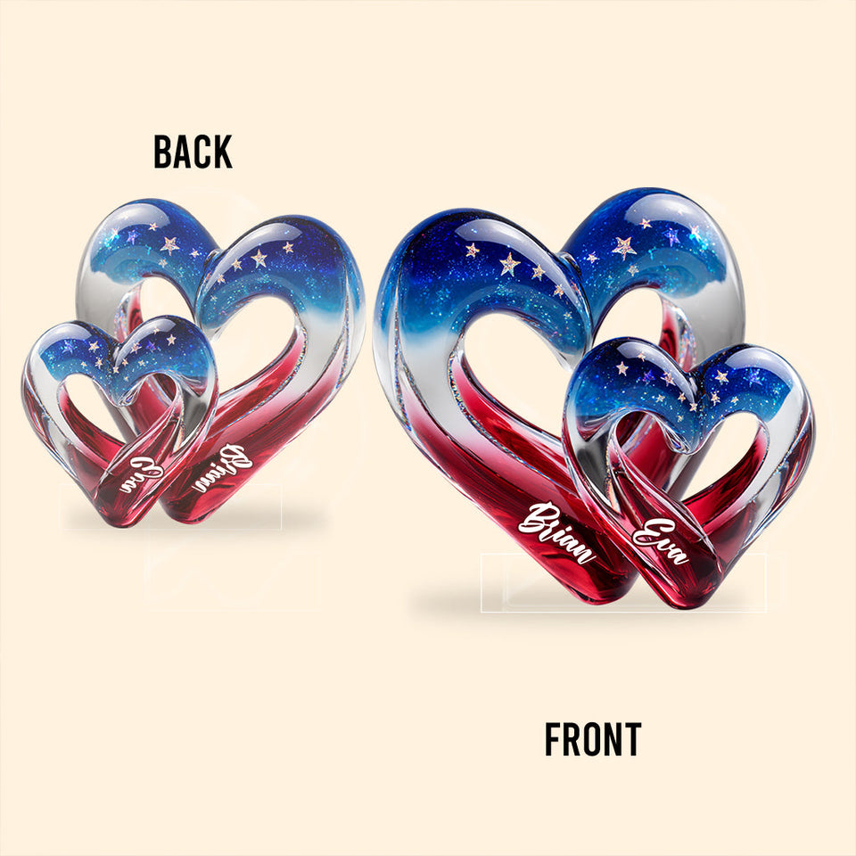 Two Hearts One Love - Personalized Couple Custom Shaped Acrylic Plaque